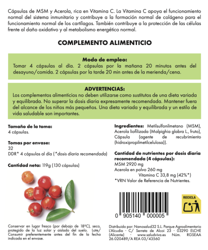 msm acerola capsulas T
